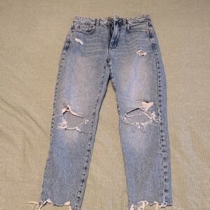 Garage Denim Blue Ripped Boyfriend Jeans